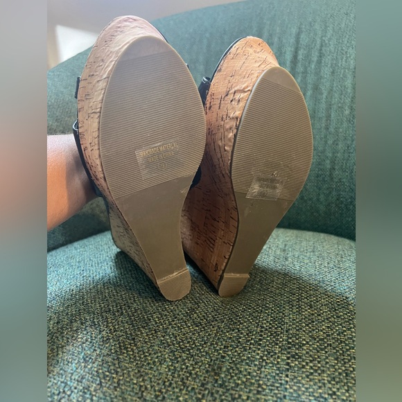 Black Wedge Cork Sandals - Picture 5 of 5